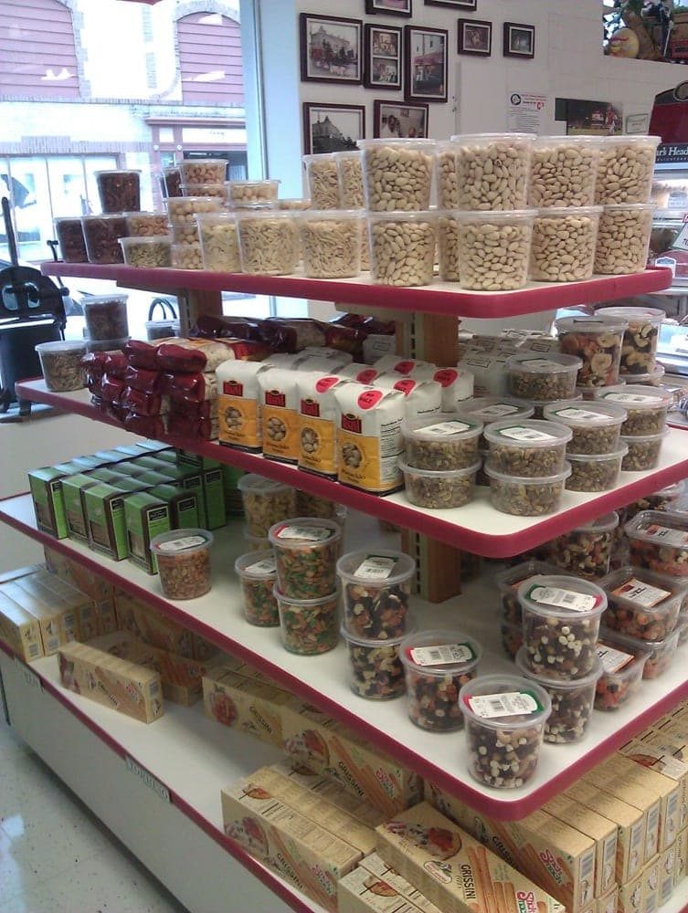 Shelves of Italian groceries at DiGregorio's Market
